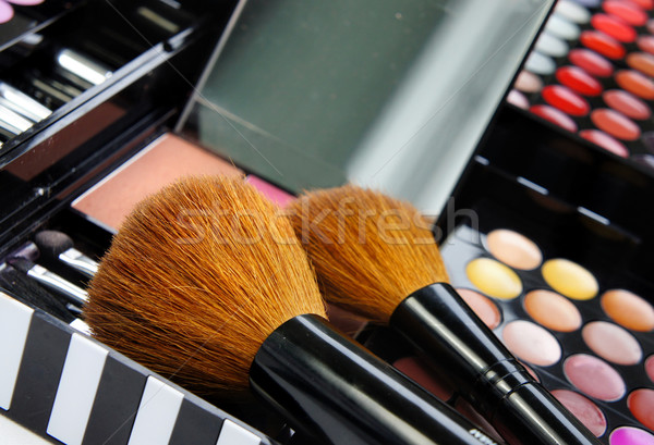 Professional make-up palette and brushes Stock photo © tannjuska