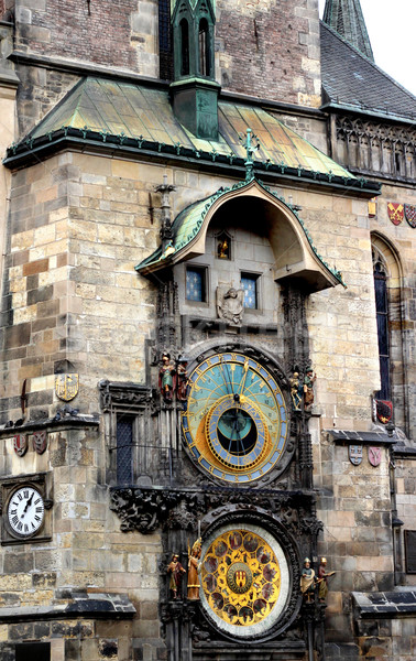 Astronomical clock in Prague, Czech republic Stock photo © tannjuska