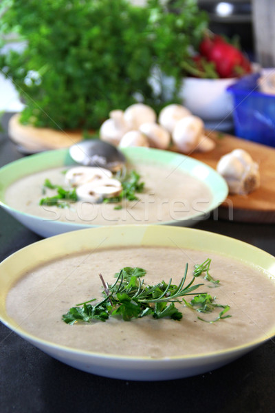 Zdjęcia stock: świeże · grzyby · pieczarka · zupa · przygotowany