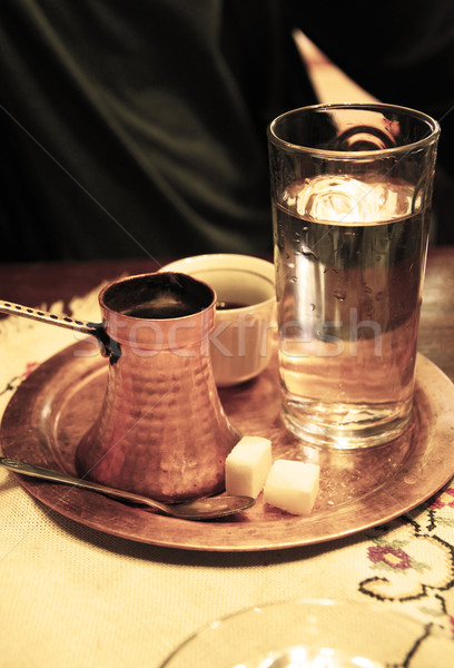 トルコ語 茶 コーヒーテーブル 伝統的な テーブルクロス 水 ストックフォト © tannjuska