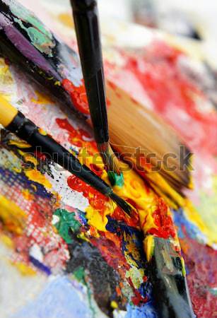 Art palette and paintbrushes  Stock photo © tannjuska