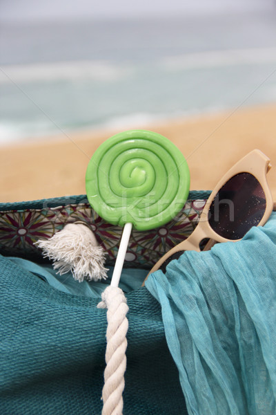 Beach items and waves Stock photo © tannjuska