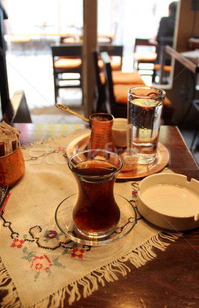 Turkish tea and coffee on the table Stock photo © tannjuska