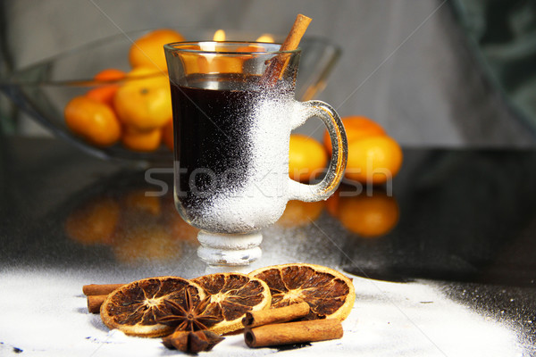Traditional Christmas punch on the wooden background  Stock photo © tannjuska