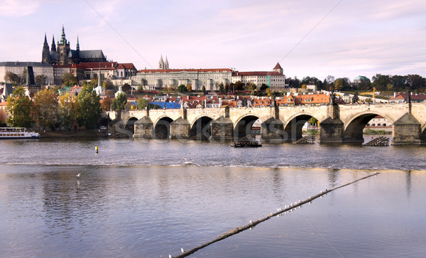 Stockfoto: Praag · kasteel · brug · Tsjechische · Republiek · mooie · panorama