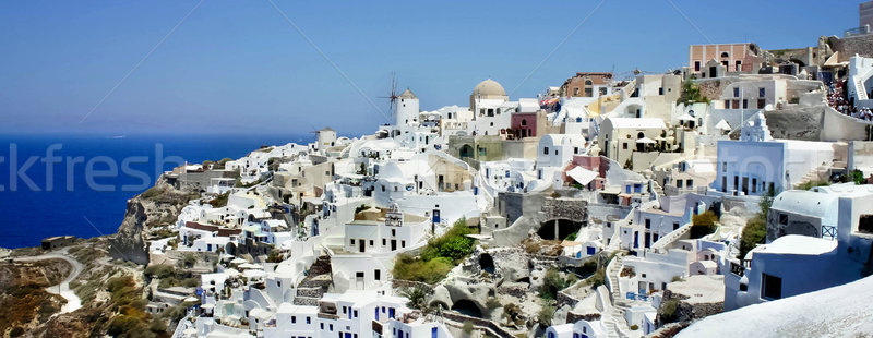 [[stock_photo]]: Santorin · incroyable · blanche · maisons · mur · paysage