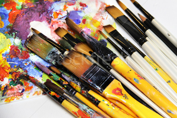 Mix of paintbrushes Stock photo © tannjuska