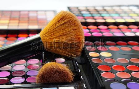 Professional makeup palette and brushes Stock photo © tannjuska