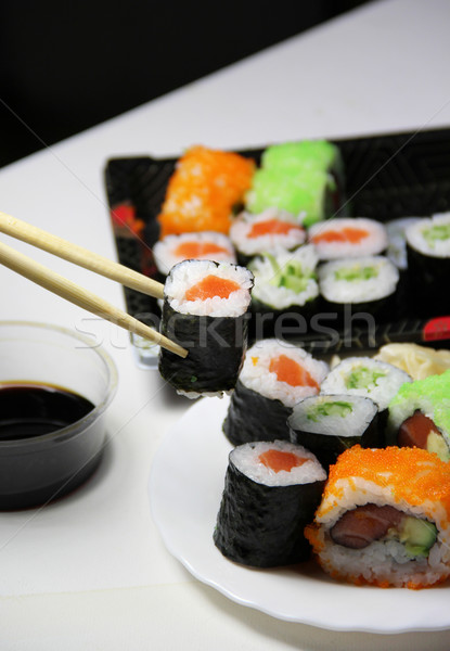 Japon sushi tablo gıda Stok fotoğraf © tannjuska