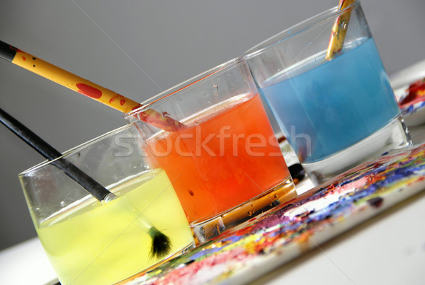 Art palette and watercolors Stock photo © tannjuska