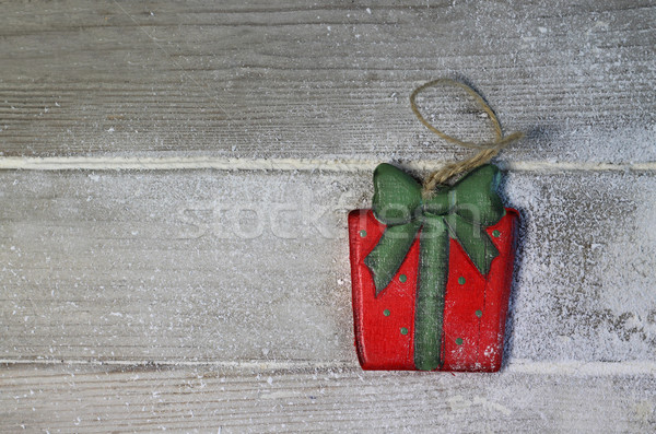 Beautiful toy present box on the wooden background  Stock photo © tannjuska