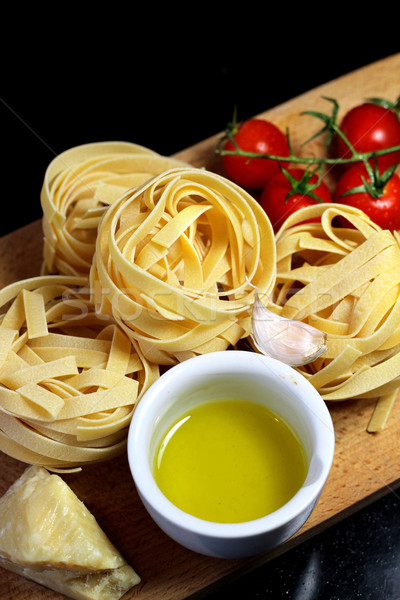 Tradicional comida italiana tagliatelle ingredientes macarrão como Foto stock © tannjuska