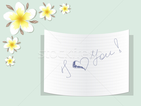 Plumeria with a note about love Stock photo © tanya_ivanchuk