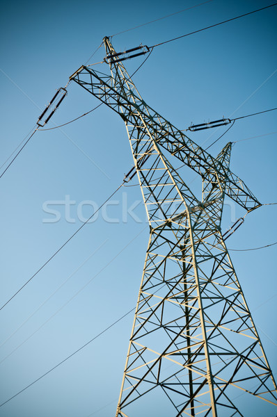 Pylon and transmission power line  Stock photo © tarczas