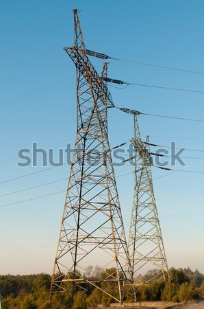 Távvezeték technológia ipari erő kábelek elektomos Stock fotó © tarczas
