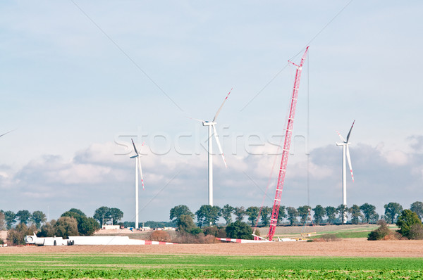 built wind power stations  Stock photo © tarczas