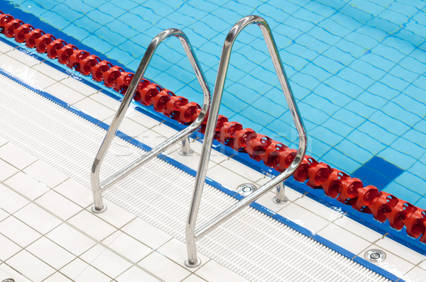 metal handrail on swimming pool Stock photo © tarczas