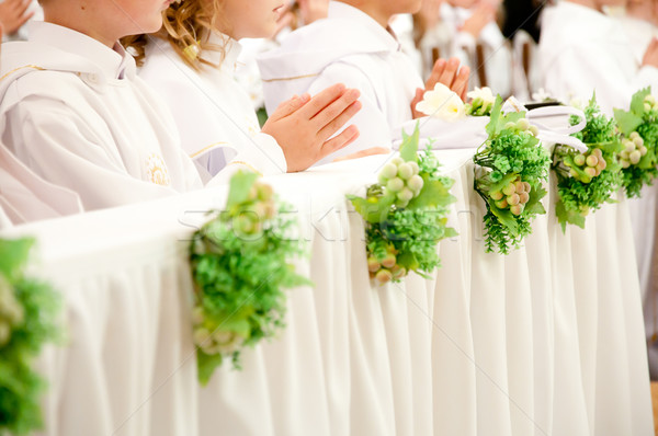 children accepting the first Holy Communion  Stock photo © tarczas