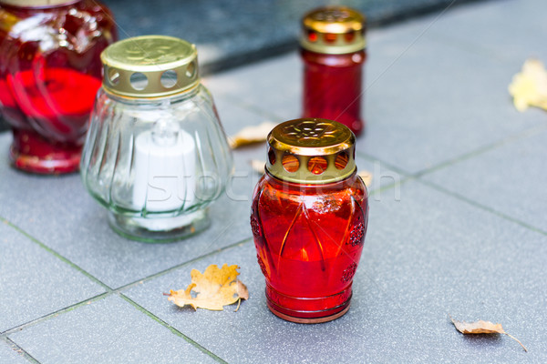 candle on the grave Stock photo © tarczas