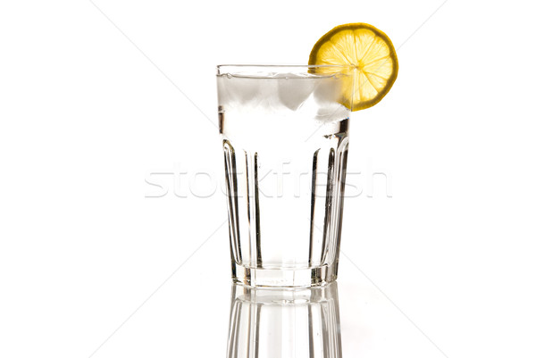 üveg víz citrom jég ásványvíz természet Stock fotó © tarczas
