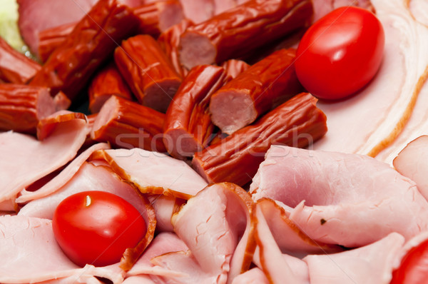 platter of cold cuts and sausages with ham and tomatoes Stock photo © tarczas