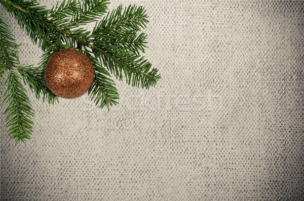 Stockfoto: Groene · tak · christmas · bal · doek