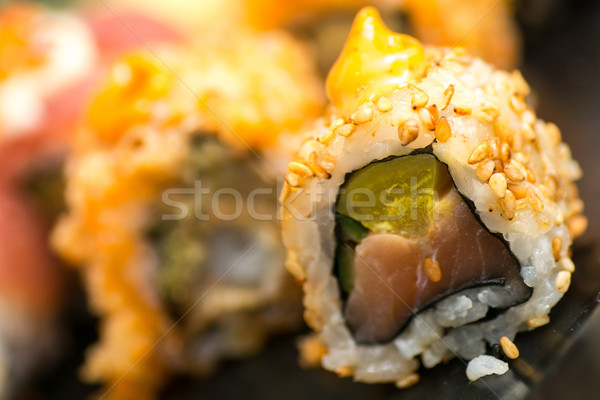 various kind roll sushi on the plate Stock photo © tarczas