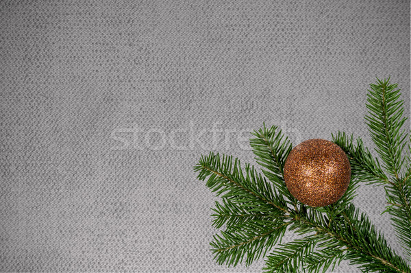 Verde ramură Crăciun bilă pânză Imagine de stoc © tarczas