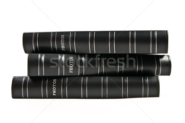 stack of three black photo albums  Stock photo © tarczas