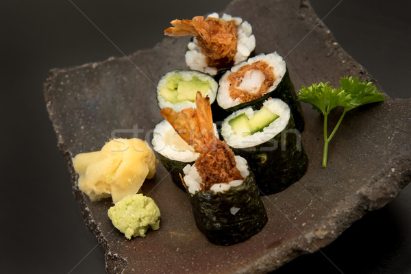 Stockfoto: Sushi · maki · zalm · avocado