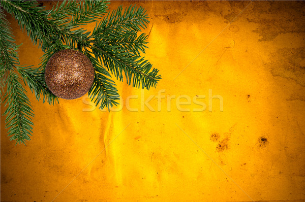 Christmas decoratie oude leder groene bal Stockfoto © tarczas