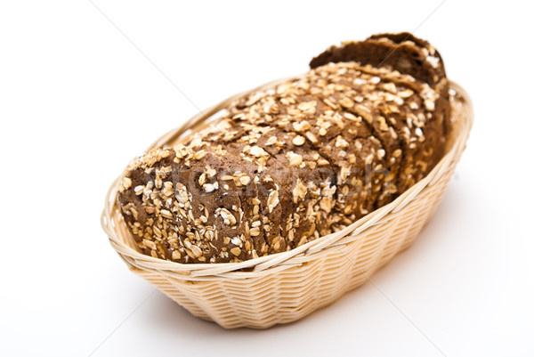 sliced wholemeal bread in wicker basket  Stock photo © tarczas