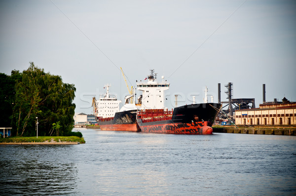 Konteyner gemi su Metal mavi gemi Stok fotoğraf © tarczas