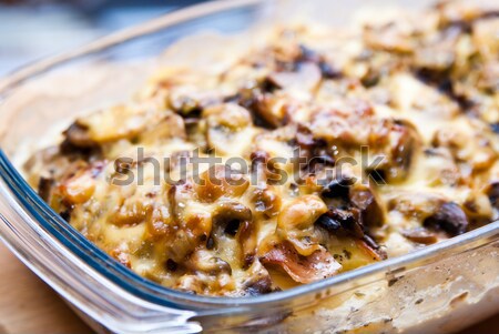 casserole with potato cheese and mushrooms Stock photo © tarczas