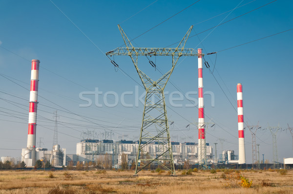 power plant pylons and power lines Stock photo © tarczas