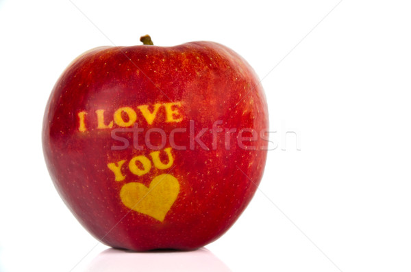 apple with the words  I LOVE YOU Stock photo © tarczas