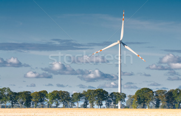 Turbina wiatrowa gospodarstwa wiejski teren niebieski przemysłowych Zdjęcia stock © tarczas