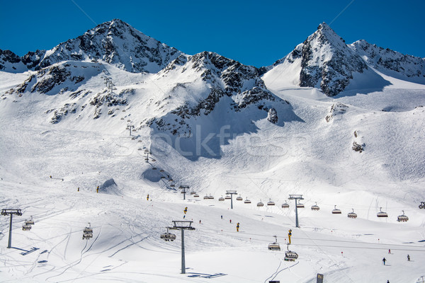 Narciarskie resort lodowiec Austria śniegu sportowe Zdjęcia stock © tarczas