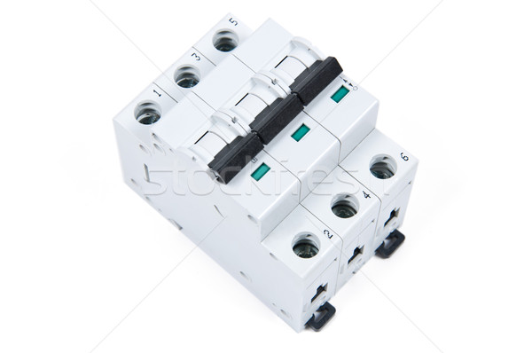 three phase safety switch in ON position Stock photo © tarczas