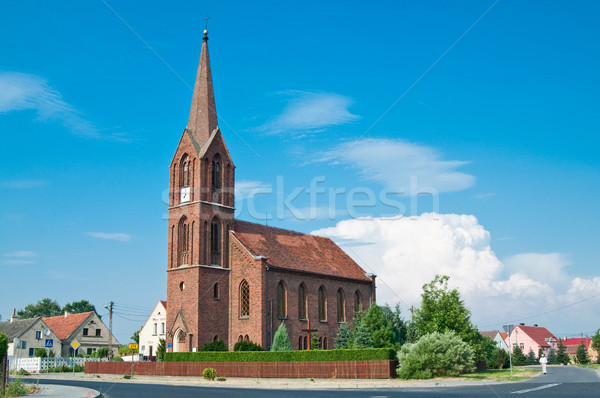 Gótico igreja relógio torre atravessar Foto stock © tarczas