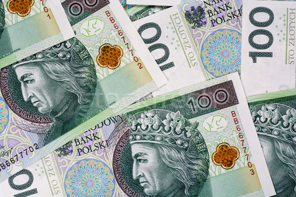 Background of 100 PLN (polish zloty) banknotes  Stock photo © tarczas