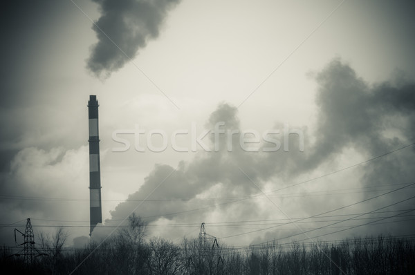 dirty smoke and pollution produced by chemical factory Stock photo © tarczas