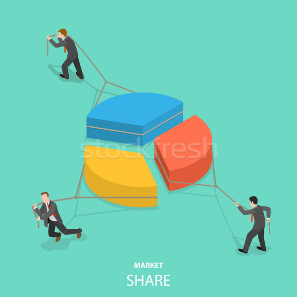 Market share flat isometric vector concept Stock photo © TarikVision