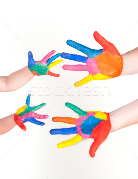 Family painted hand Stock photo © TarikVision