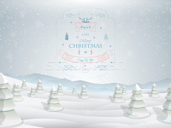 Stock photo: Christmas greeting card template vector. 