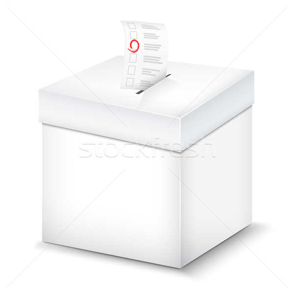 Głosowanie polu odizolowany biały papieru czerwony Zdjęcia stock © TarikVision