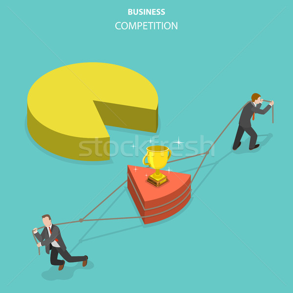 Business competition flat isometric vector concept. Stock photo © TarikVision