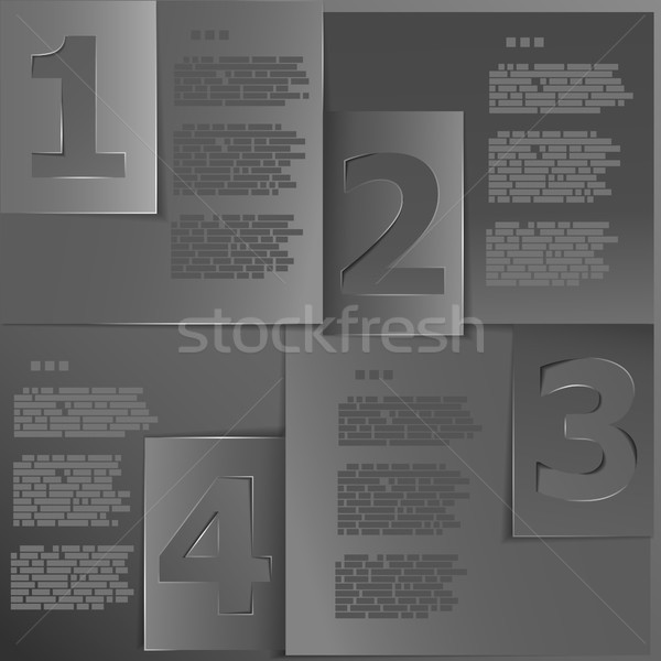 Stock photo: Black paper templates for progress or versions presentation eps1