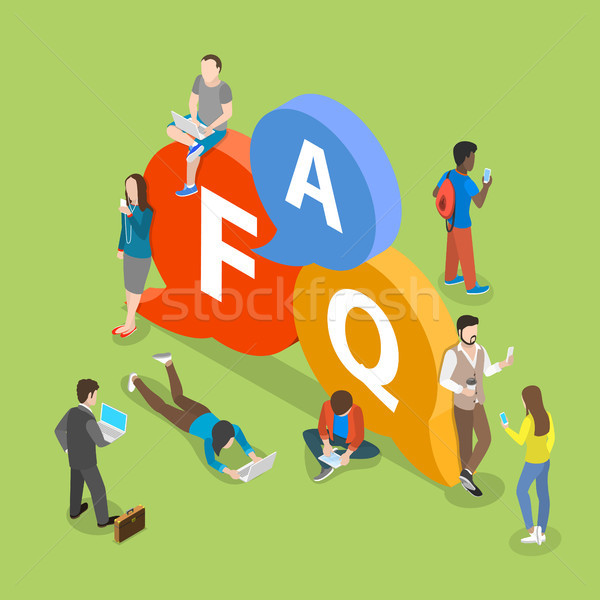 FAQ flat isometric vector concept. Stock photo © TarikVision