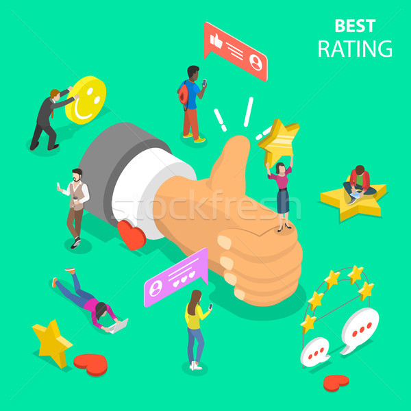Stock photo: Best rating flat isometric vector concept.